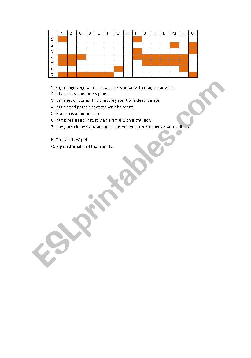 Halloween Crossword worksheet