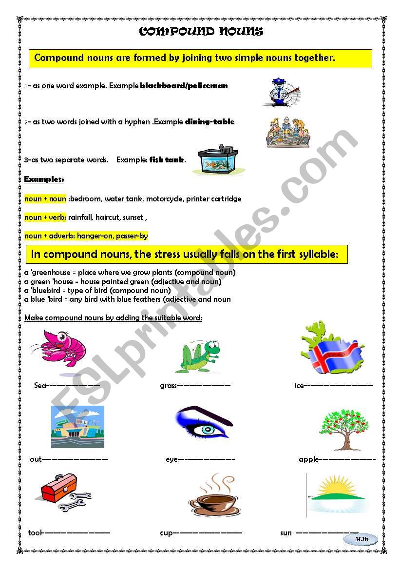 COMPOUND NOUNS worksheet