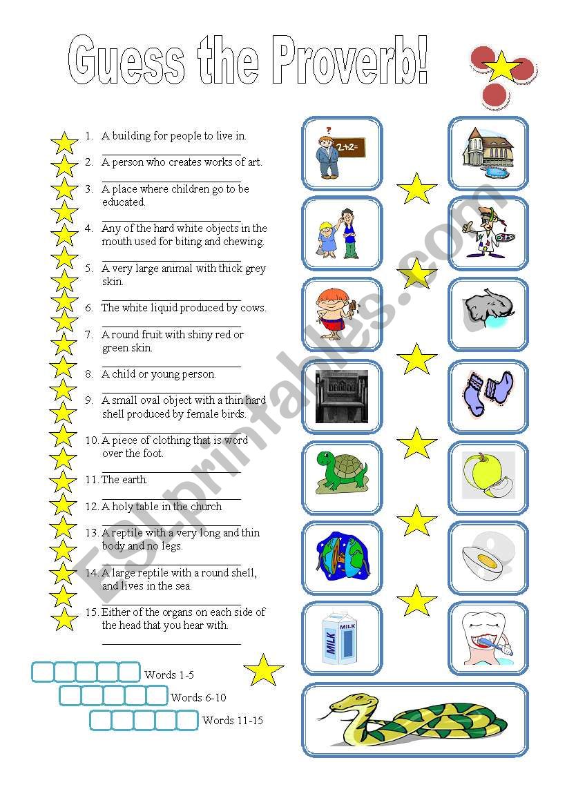 Guess the proverb! worksheet