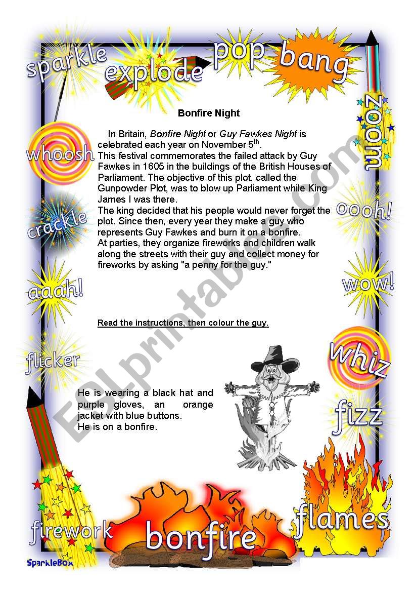 Guy Fawkes worksheet