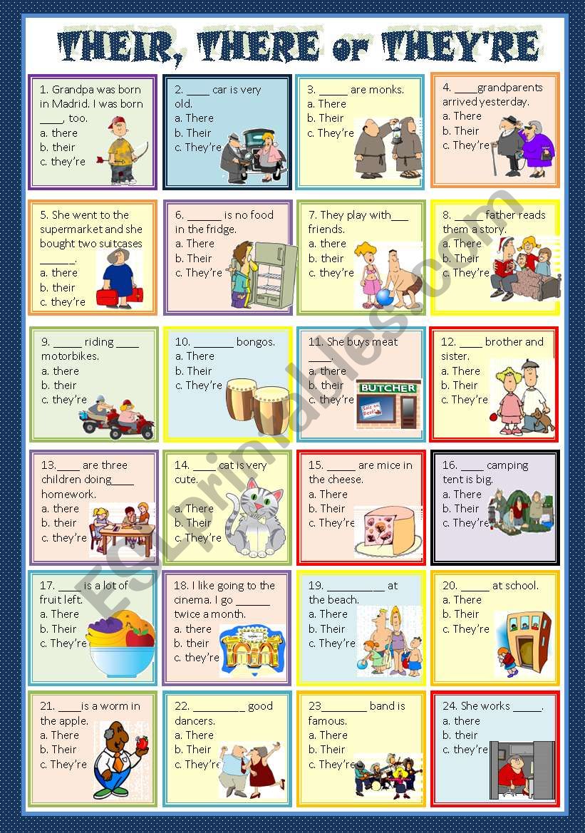 THEIR, THERE or THEYÂ´RE - MULTIPLE CHOICE