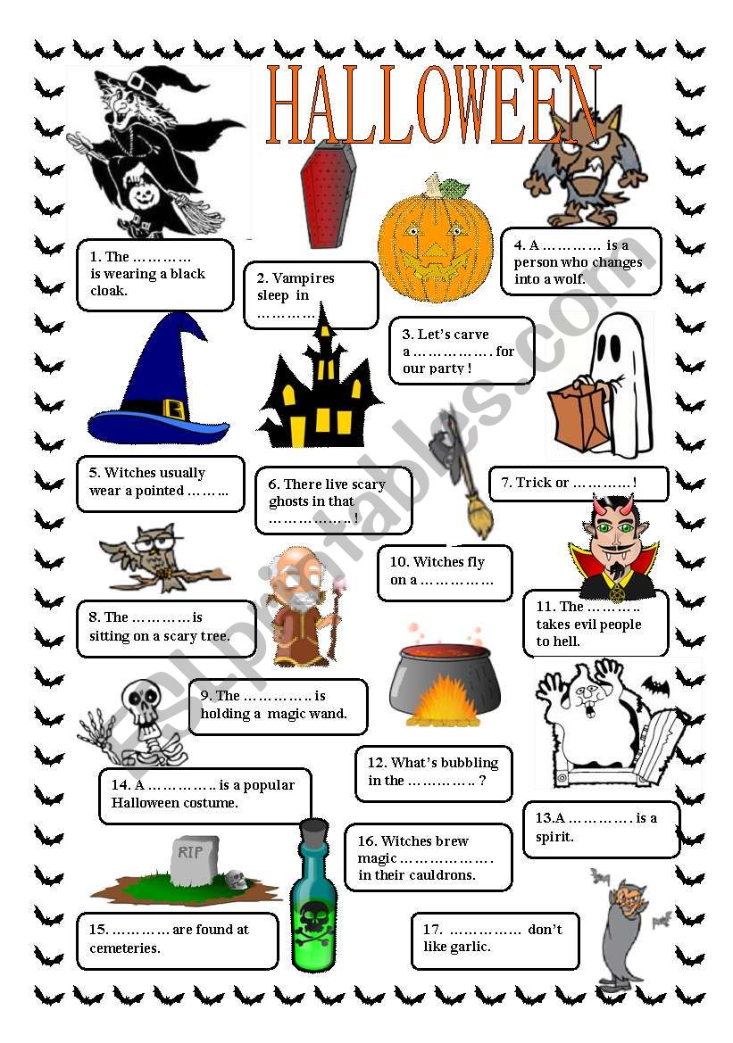 Halloween - revision worksheet