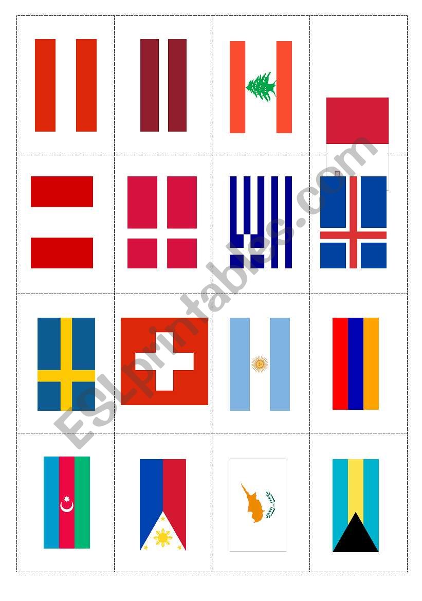 Word Flags 3_flashcards worksheet