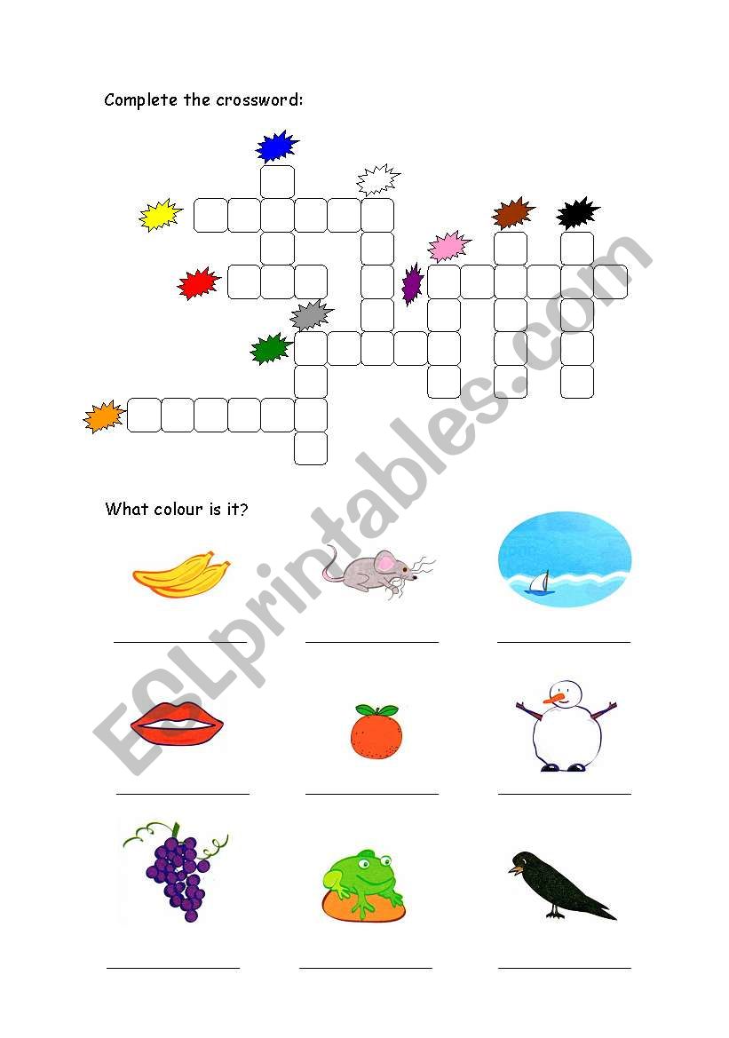 Colours worksheet