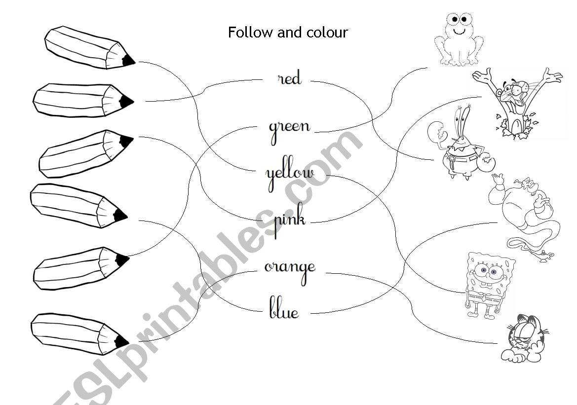 follow and colour worksheet