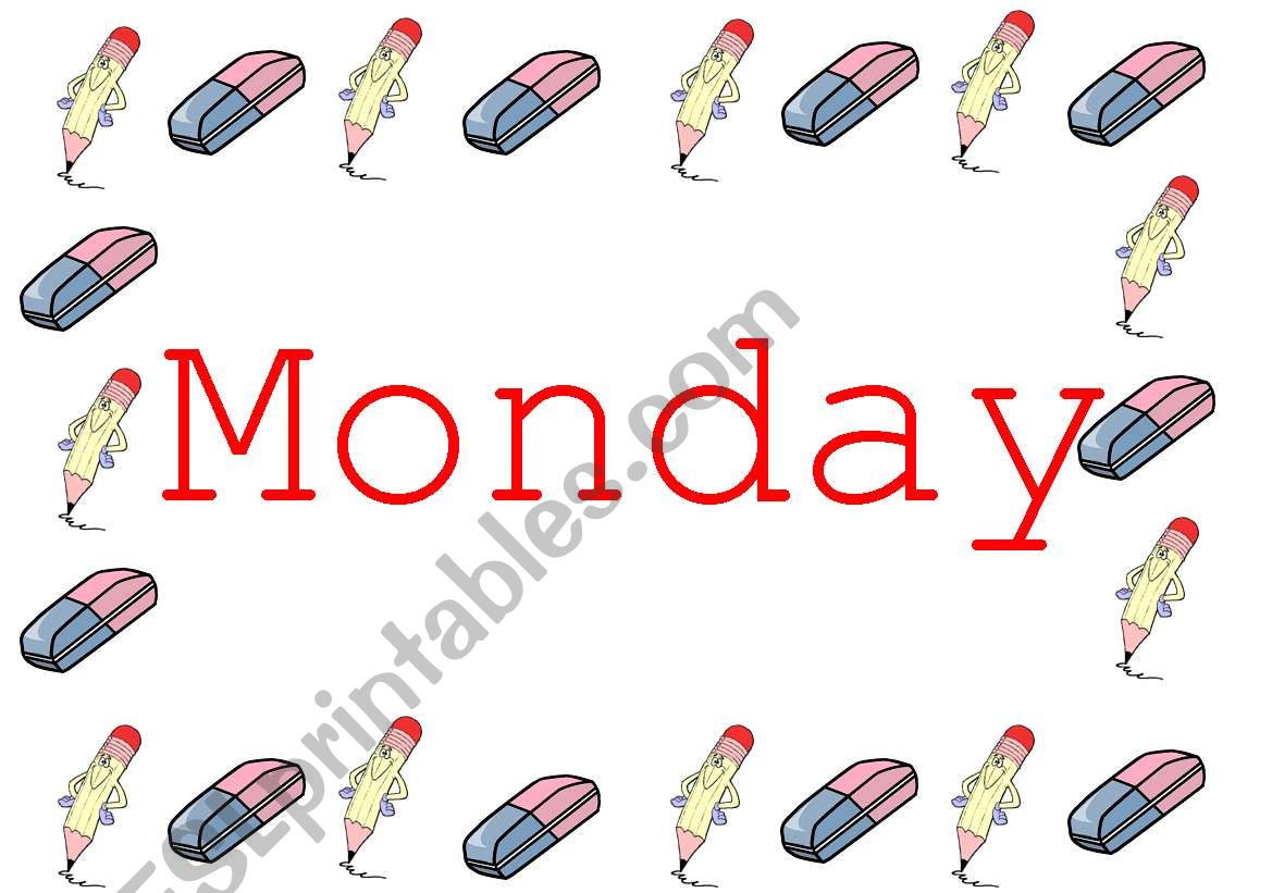 Days of the week  worksheet