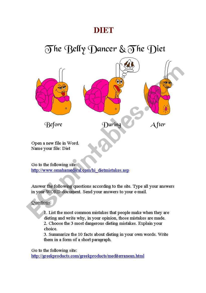 Diet worksheet