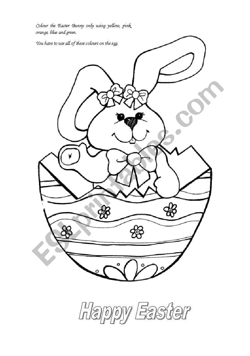 Happy easter worksheet