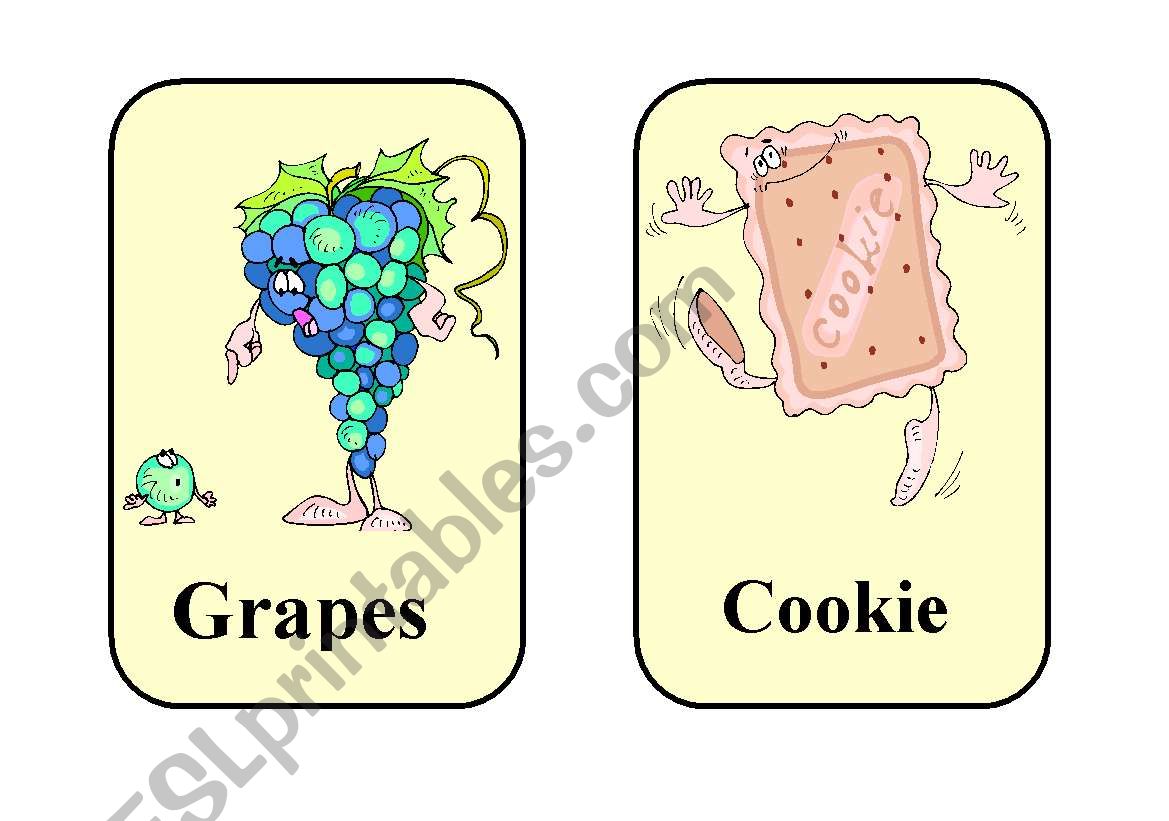 20 Funny food flash-cards. (Part 1)
