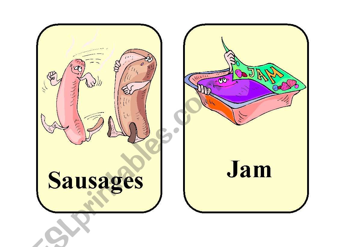18 Funny food flash-cards. (Part  2)