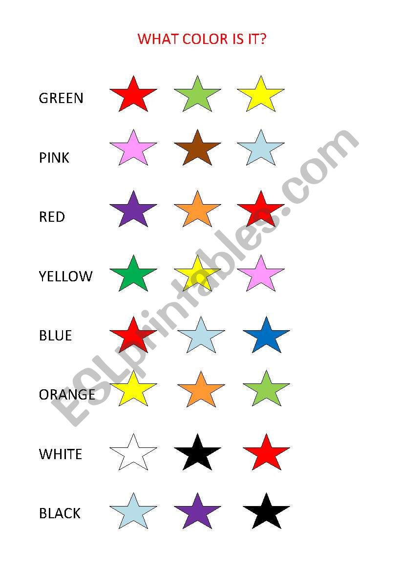 WHAT COLOUR IS IT worksheet