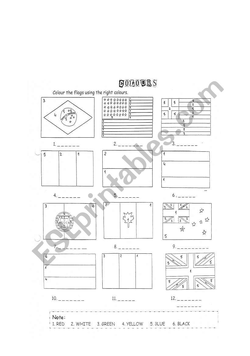 flags worksheet