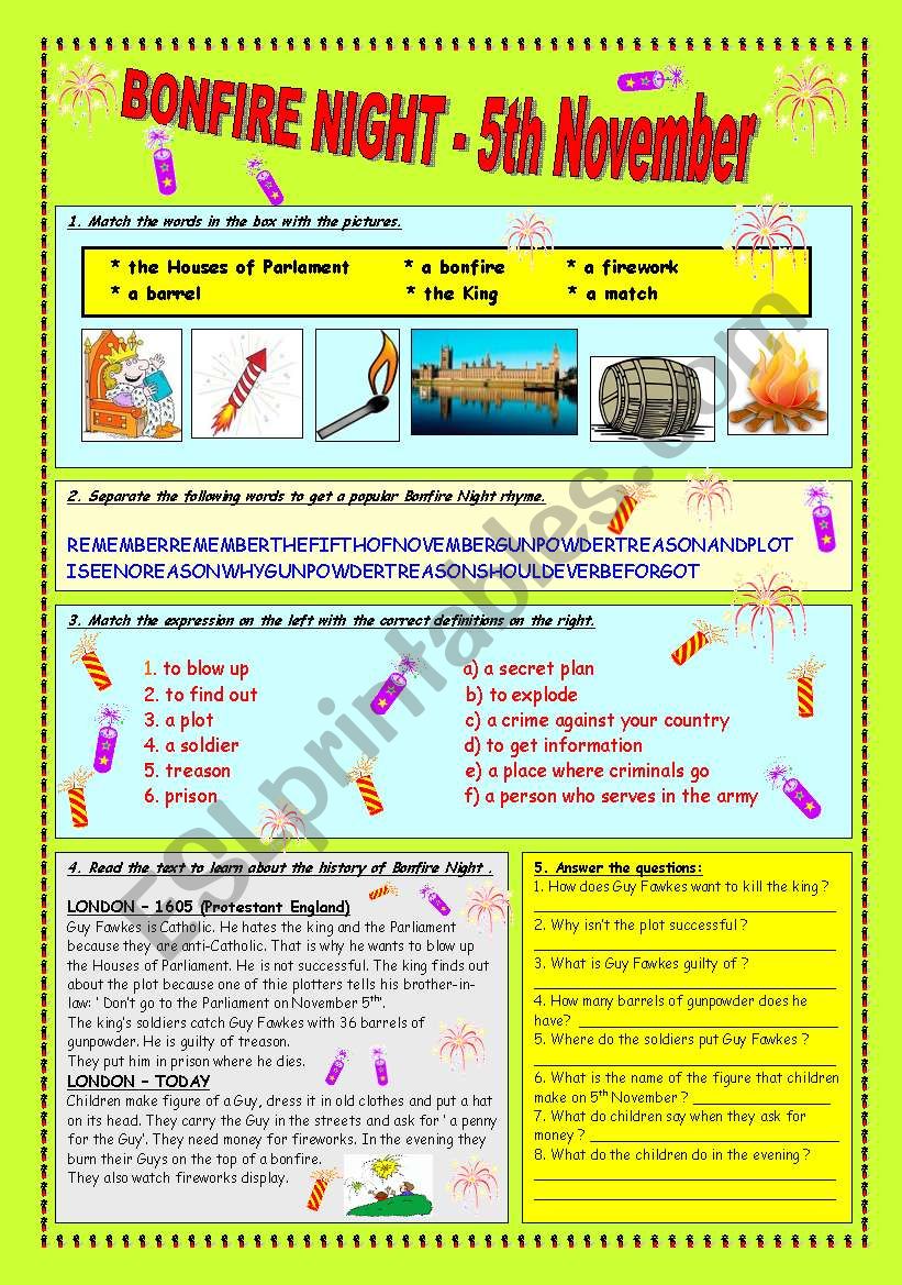 BONFIRE NIGHT - 5th November (Guy FawkesÂ´ Night) (fully editable & key) 