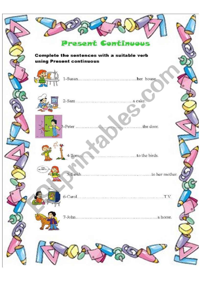 Present Continuous worksheet