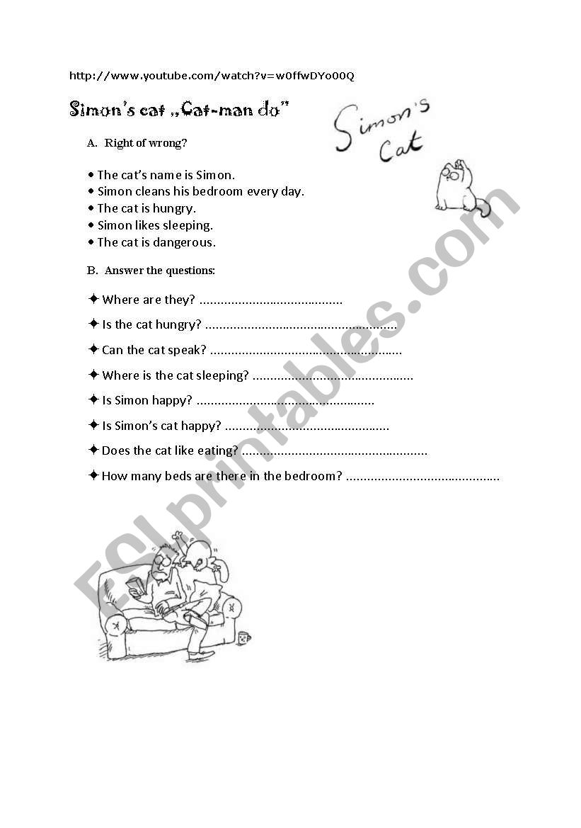 Simons cat  worksheet