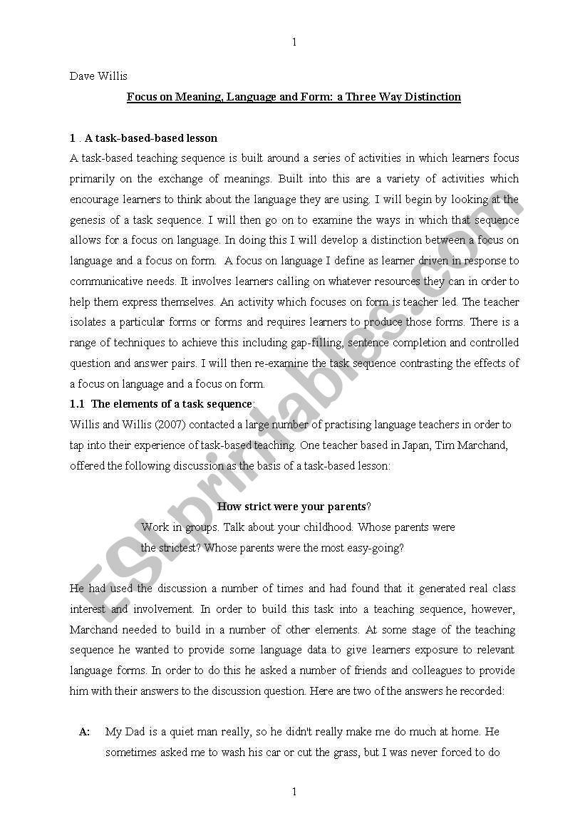 focus on meaning worksheet