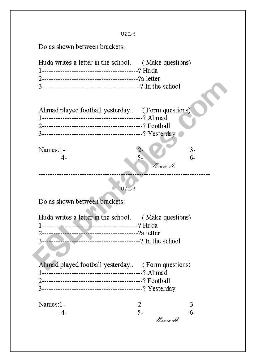 making questions worksheet