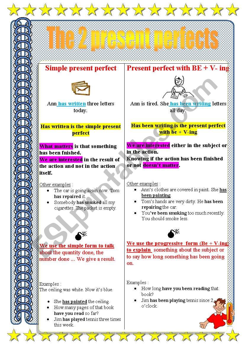 The 2 present perfect worksheet