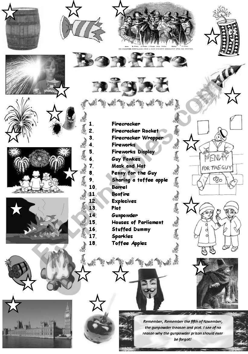 BONFIRE NIGHT worksheet