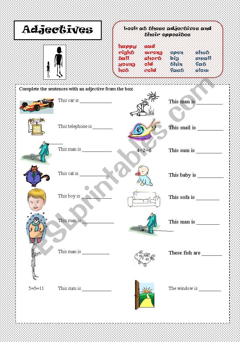 ADJECTIVES worksheet