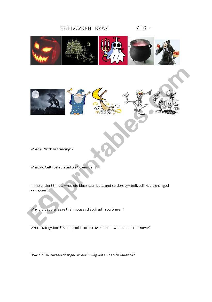 Halloween quiz worksheet