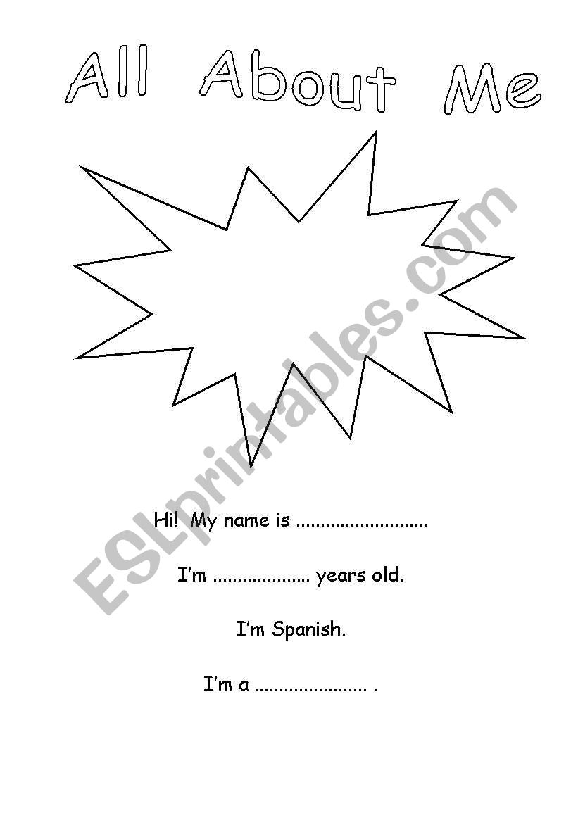 ALL ABOUT ME worksheet