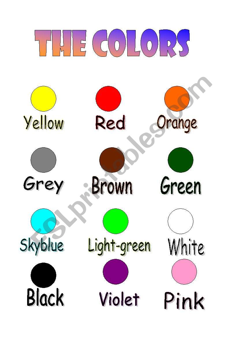 the colors worksheet