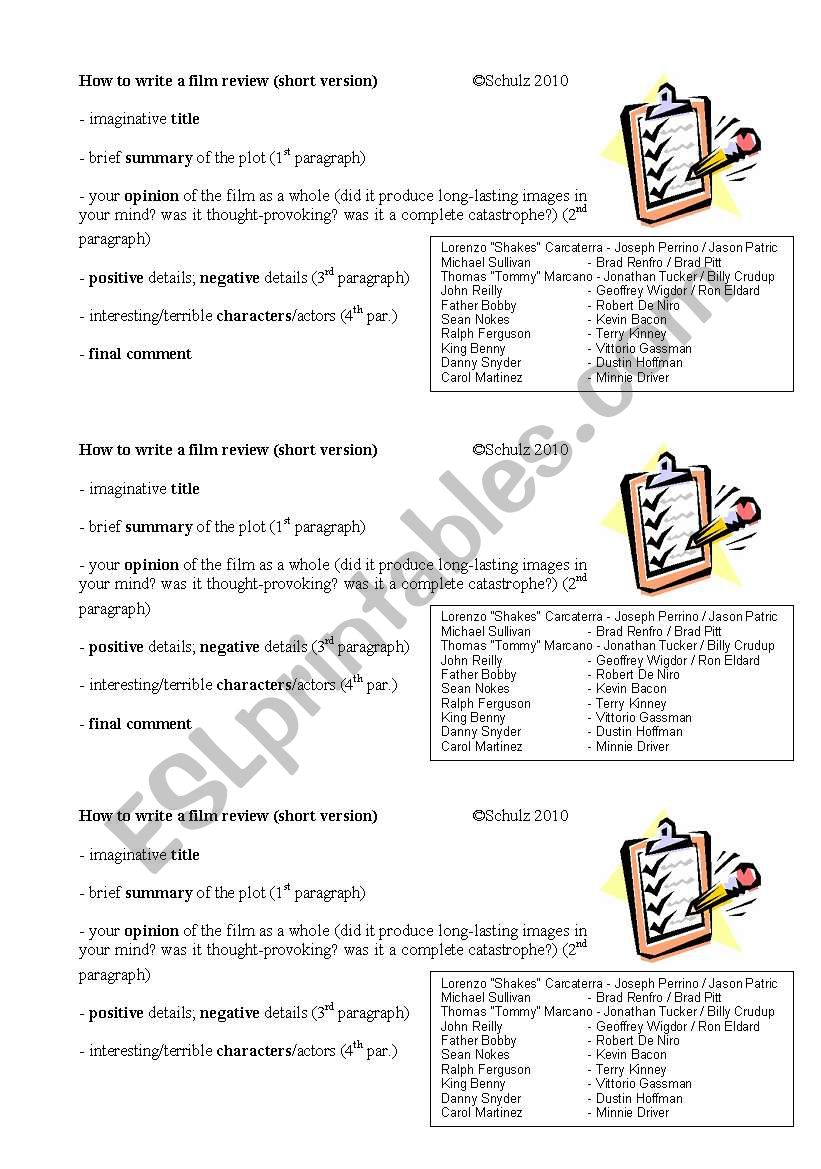 Sleepers (film) How to write a film review