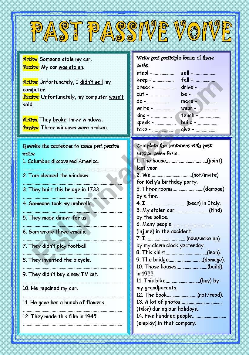 Past Passive Voice worksheet