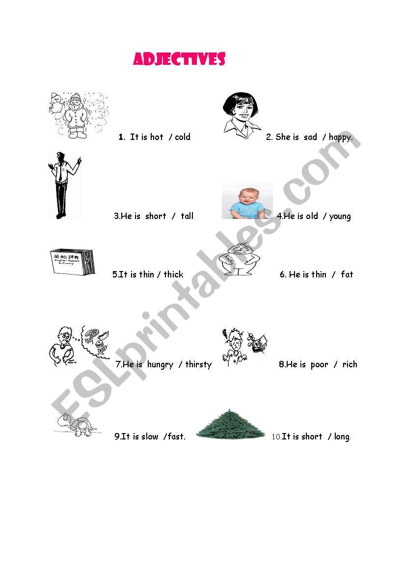 adjectives worksheet