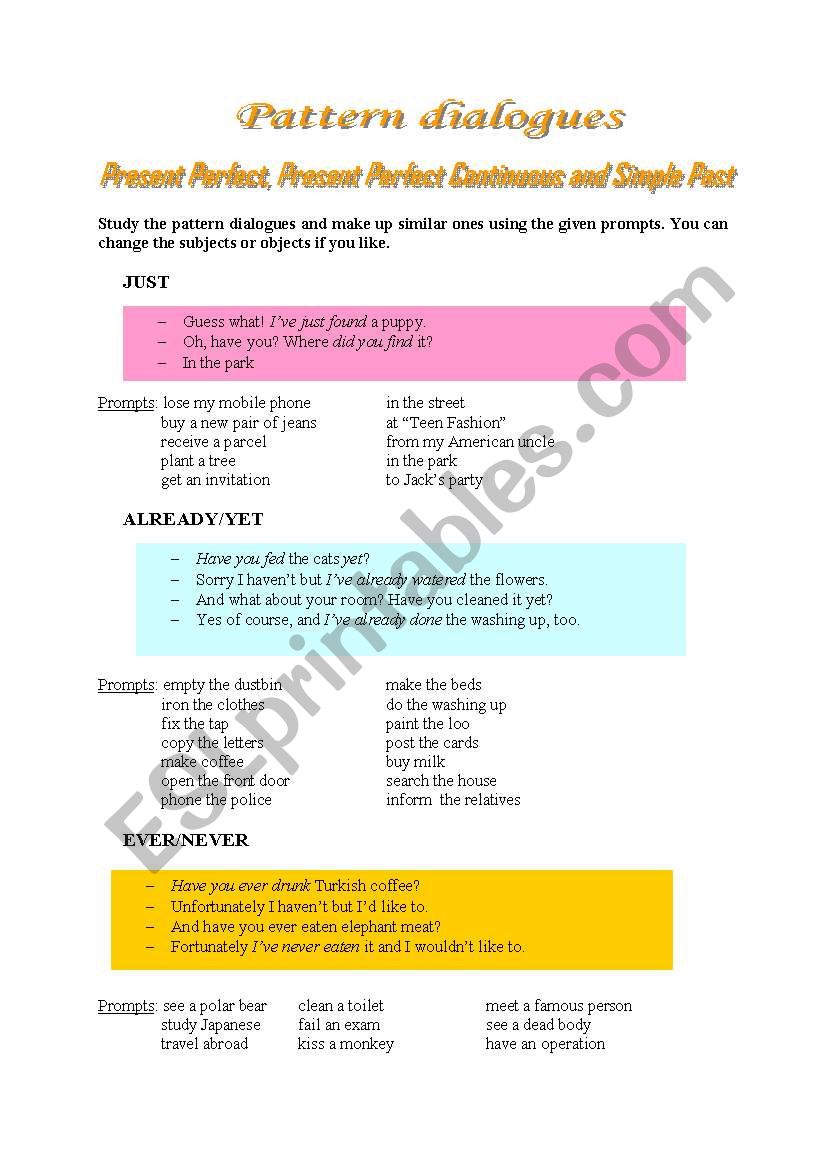 Pattern Dialogues worksheet