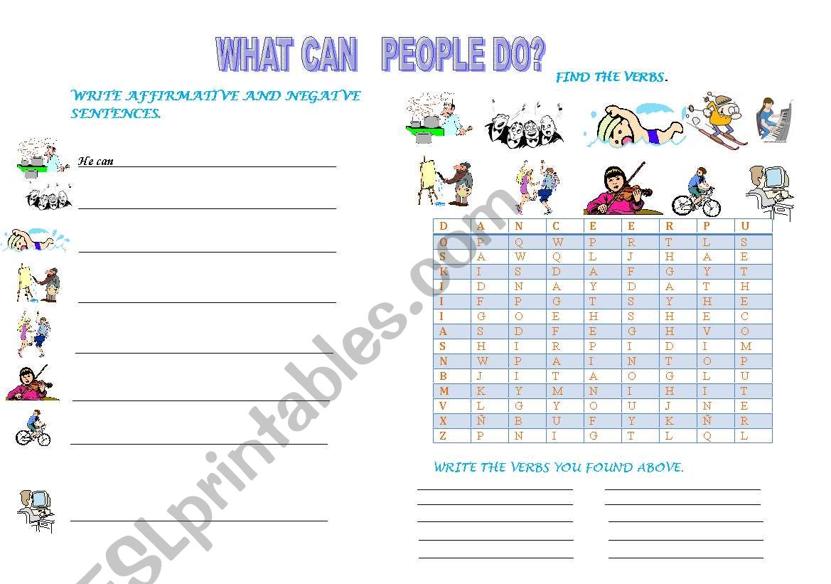 Modal verb:can worksheet
