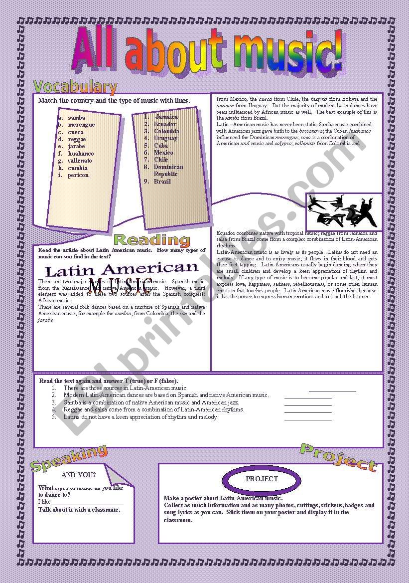 All about music 2 worksheet