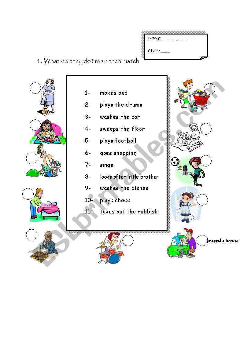 what do they do? worksheet