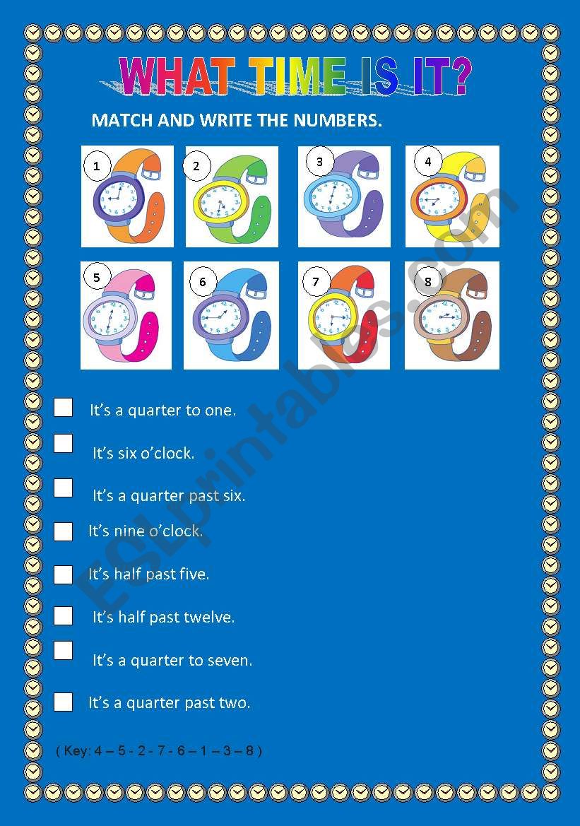 WHAT TIME IS IT? worksheet