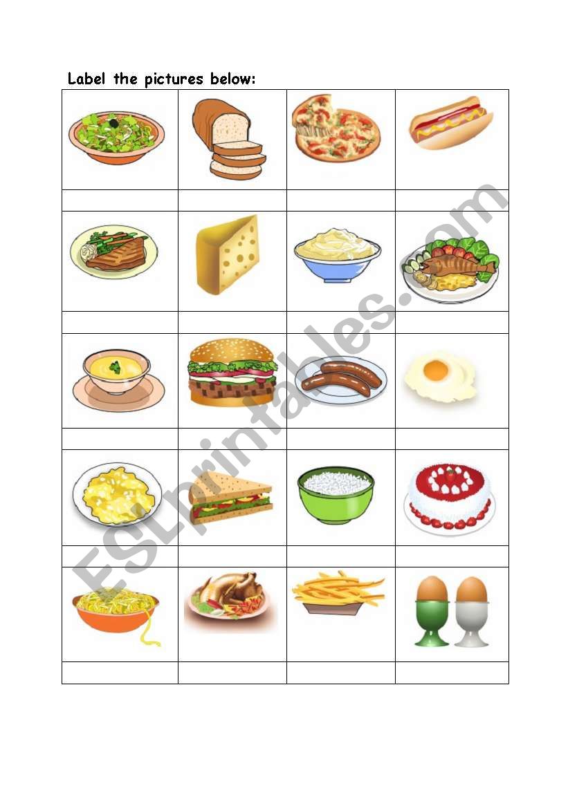 food_vocabulary worksheet