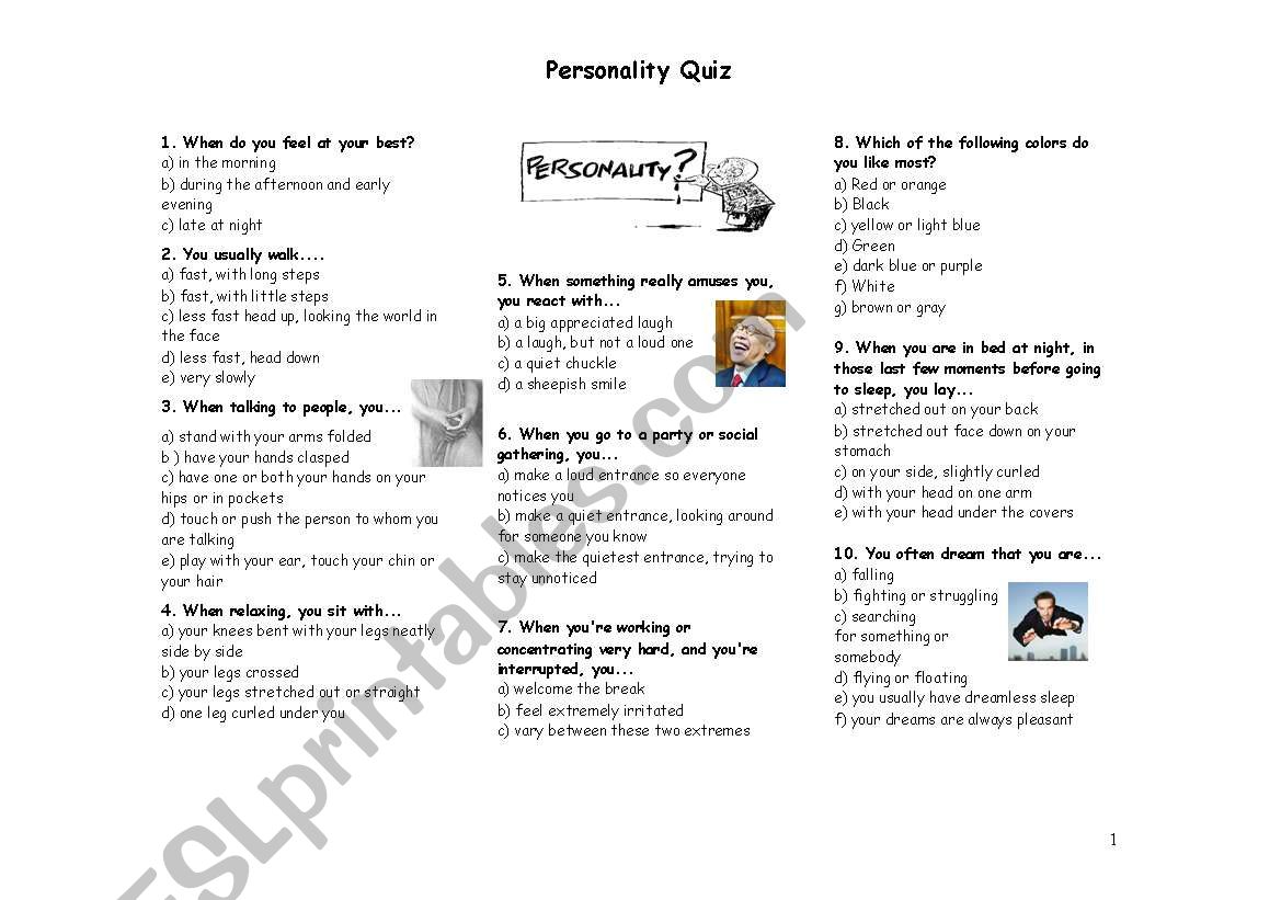 Personal qualities worksheet