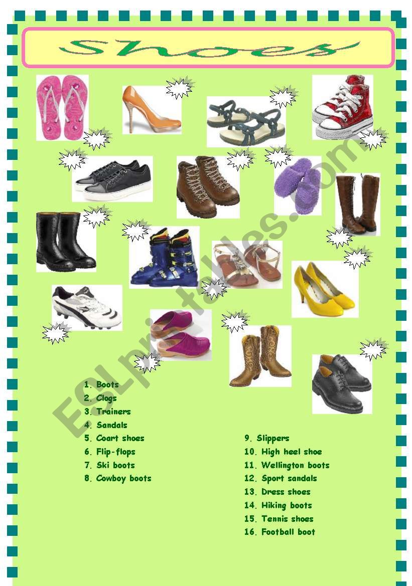 Shoes - matching (part 2) worksheet