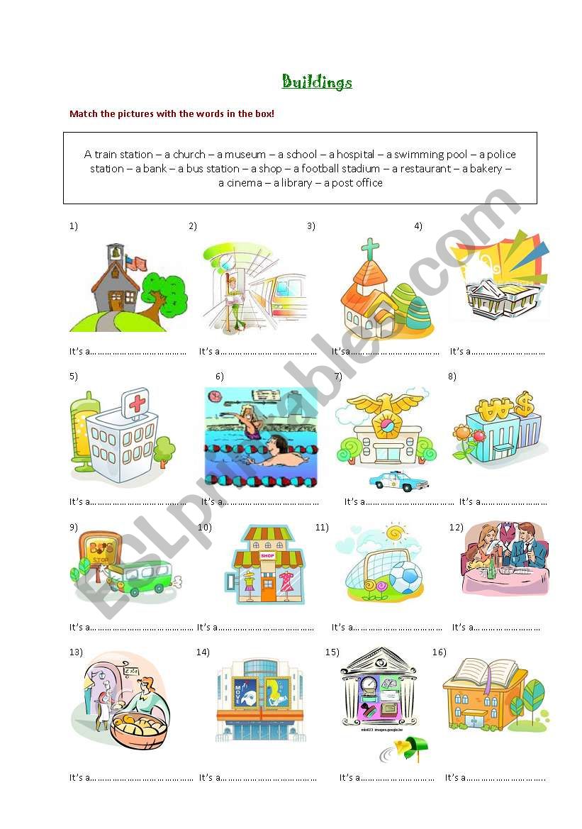 Buildings worksheet