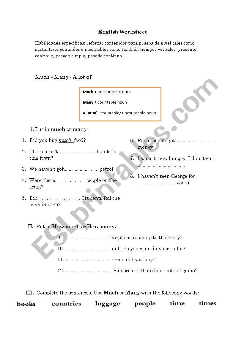 quantifiers -  past simple present continuous past continuous