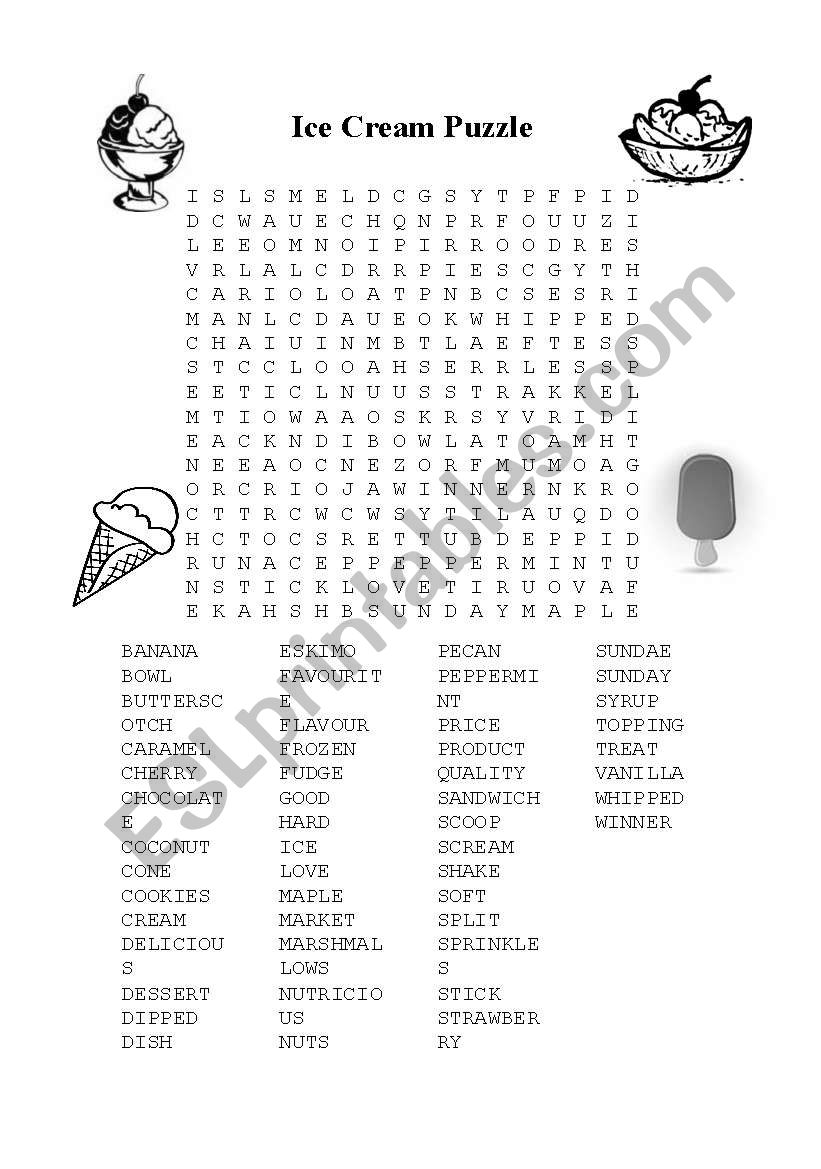 Ice Cream Puzzle worksheet