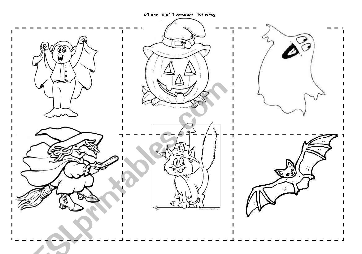 Play Halloween bingo worksheet