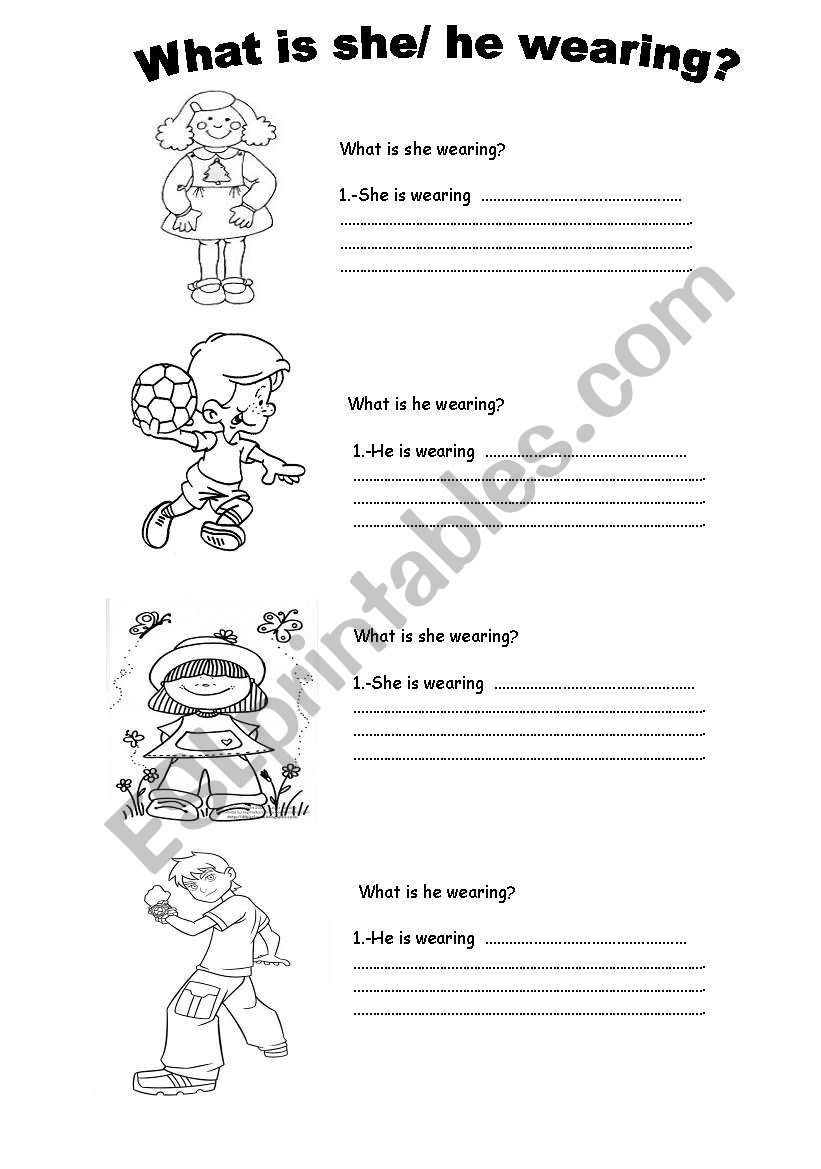 What is she / he wearing? worksheet