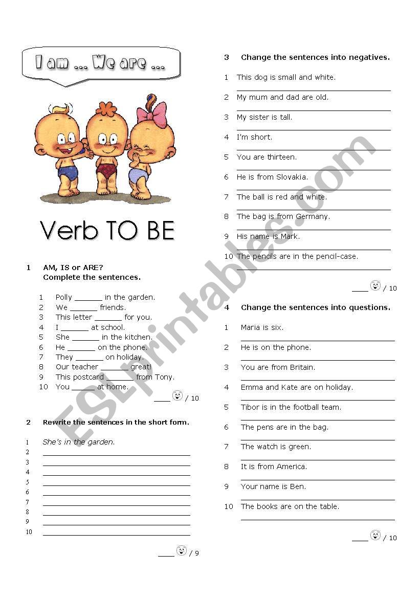 Verb to BE worksheet