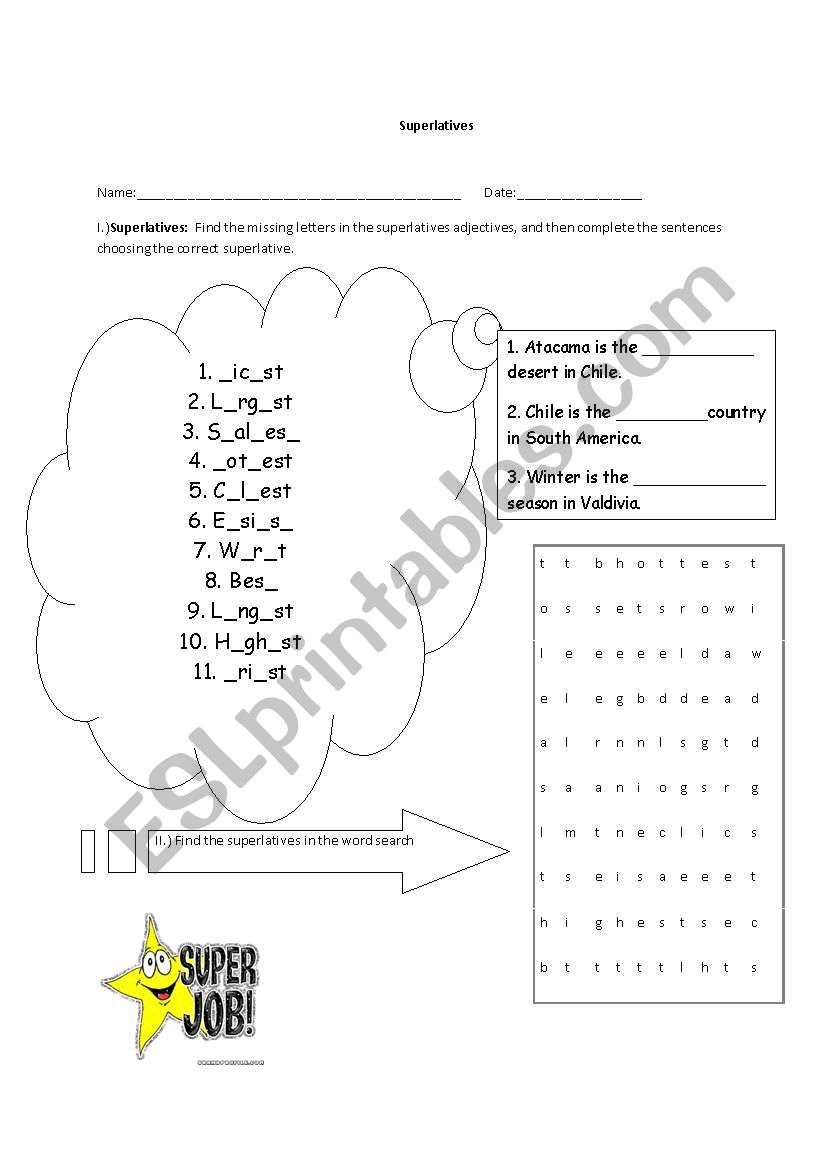 Superlatives worksheet