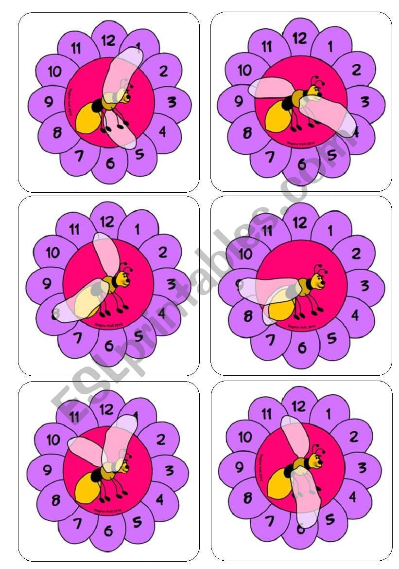 Telling the Time with Lee the Bee. More Time/clock flashcards. 