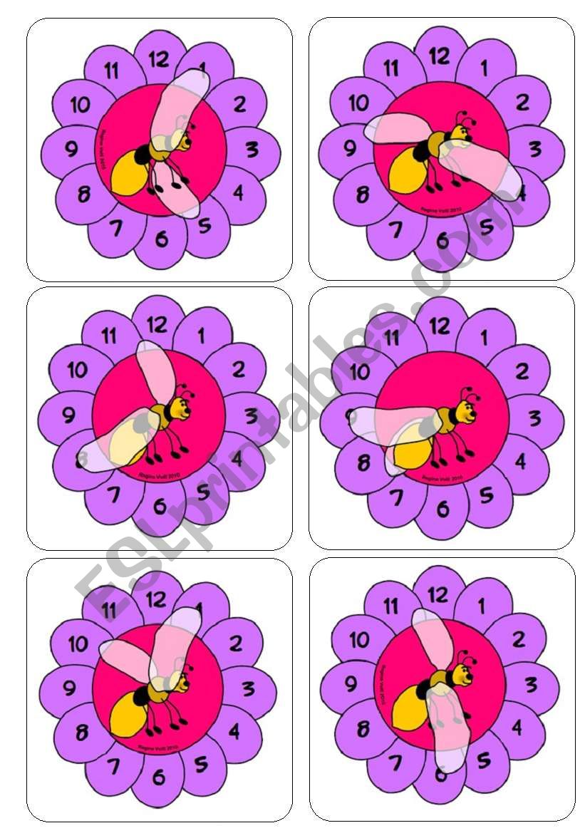 Telling the Time with Lee the Bee. More Time/clock flashcards. 