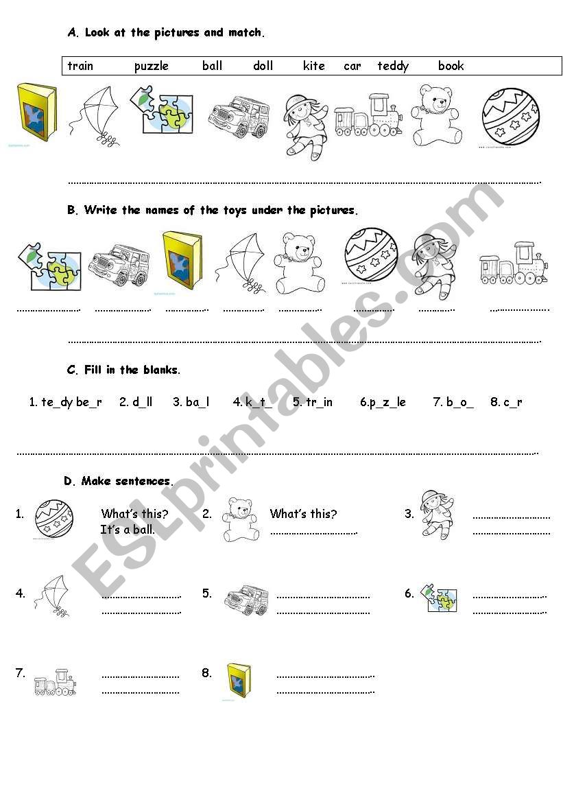 toys worksheet