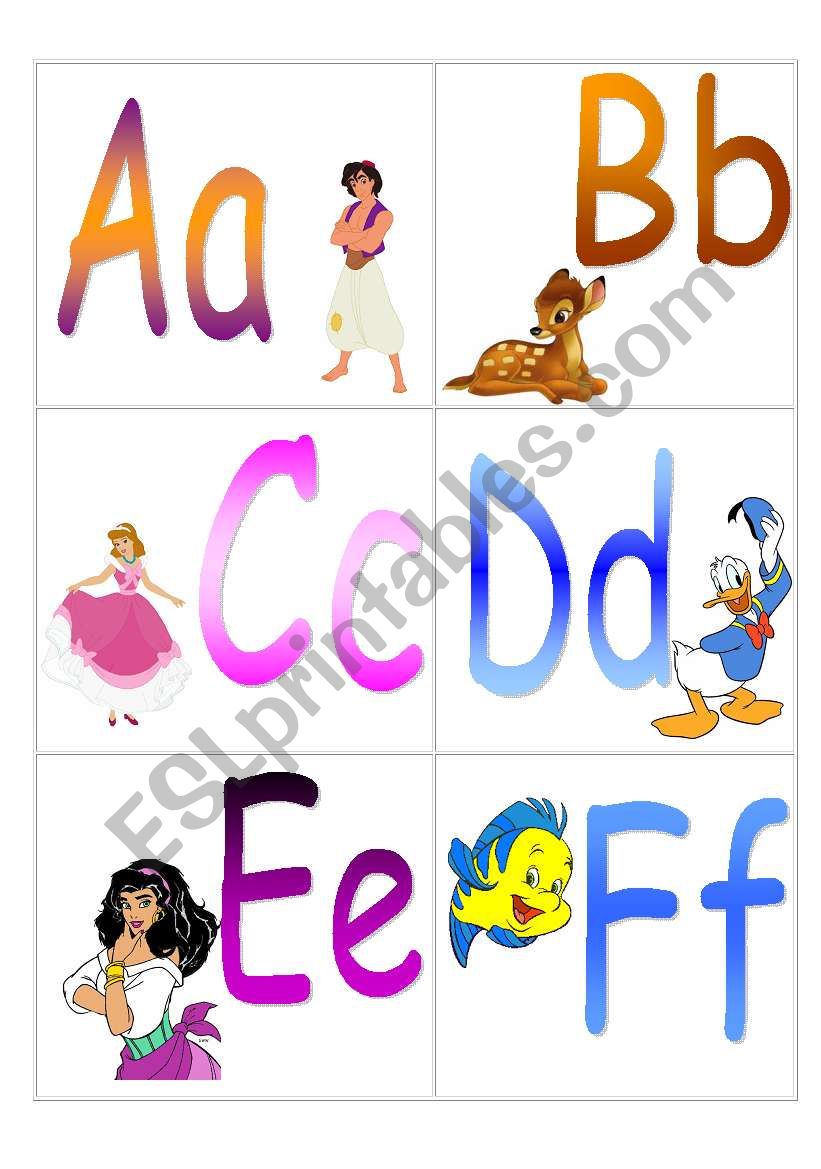 Alphabet with disney worksheet