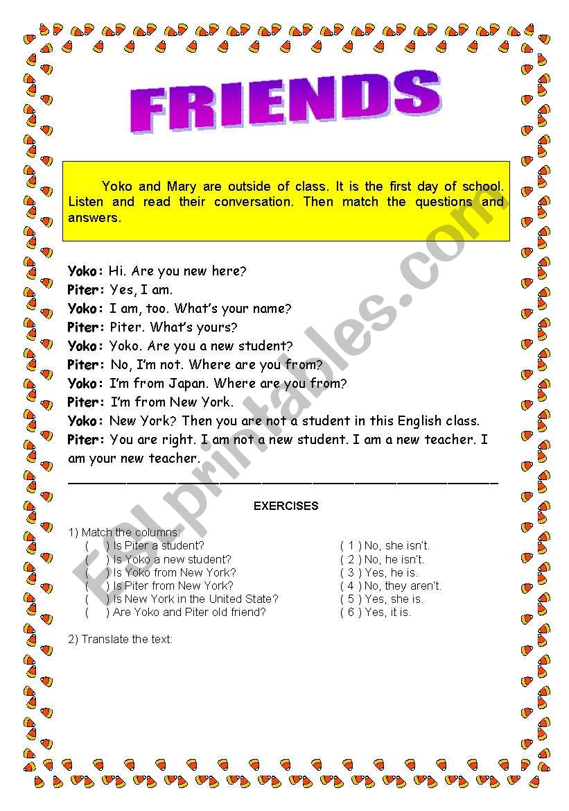 WHERE ARE YOU FROM? worksheet